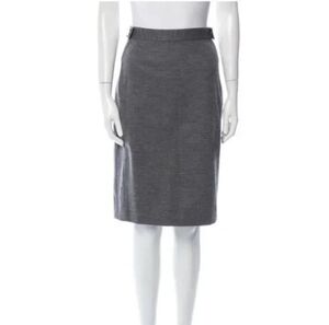 Diane Von Furstenberg Elegant Gray Wool Women's Pencil Skirt sz 4